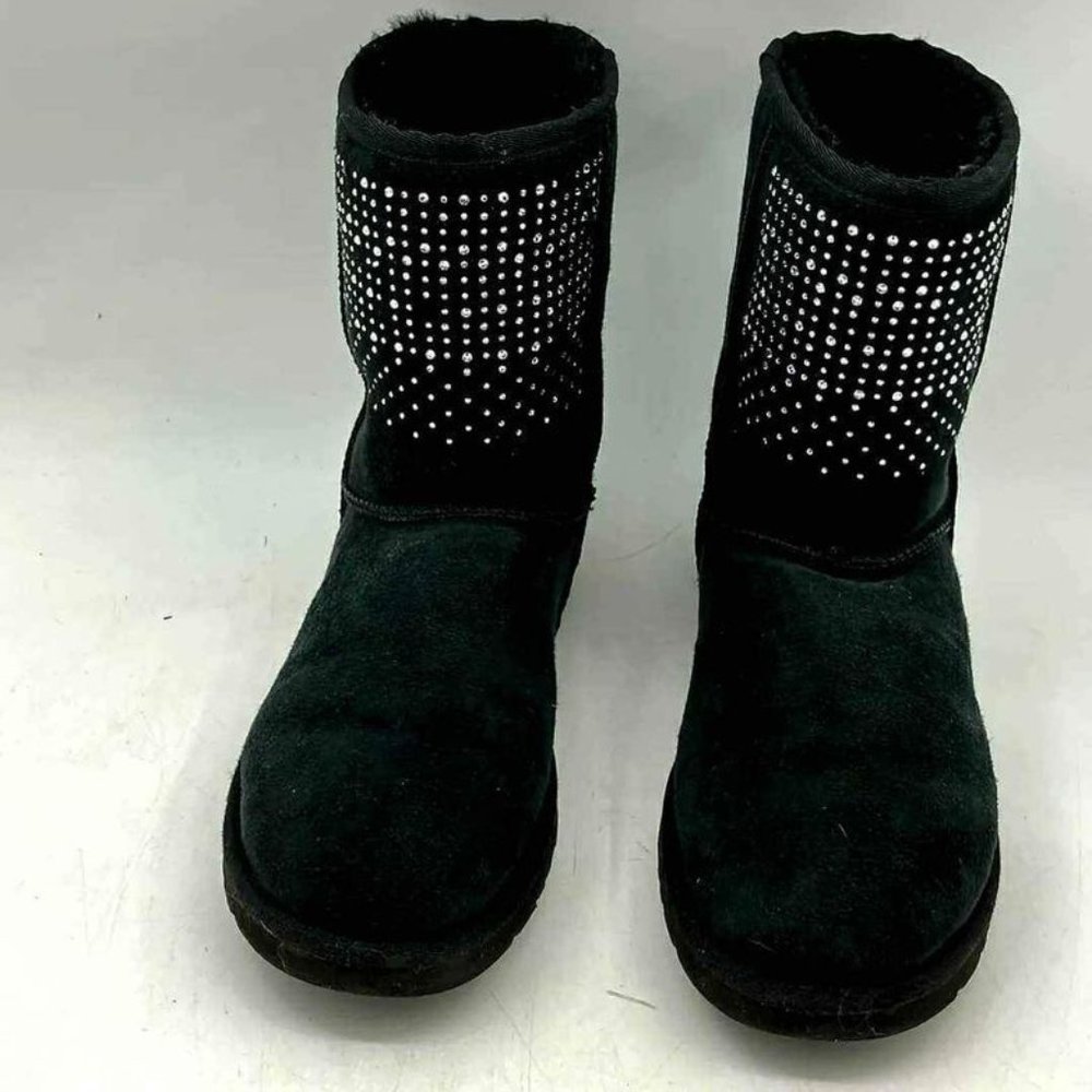 UGG Classic Short Bling Shearling Studded Winter Boots (Black)- Size 6.5